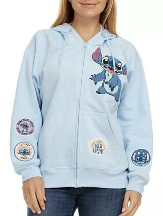 Disney Tops - NWT Disney Stitch Women's Blue Zip Up Character Hoodie/Jacket